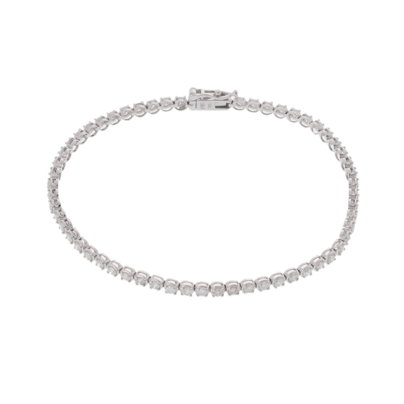 no brand ノーブランド テニスブレス ダイヤ 2.00ct ユニセックス K18ホワイトゴールド WG ブレスレット Aランク 中古 銀蔵