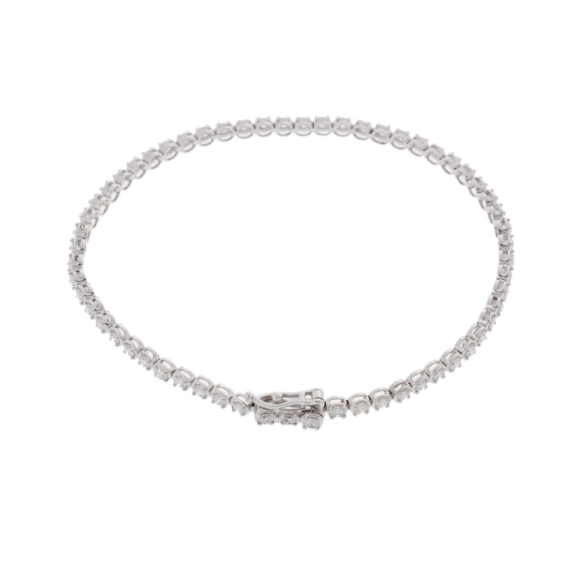no brand ノーブランド テニスブレス ダイヤ 2.00ct ユニセックス K18ホワイトゴールド WG ブレスレット Aランク 中古 銀蔵
