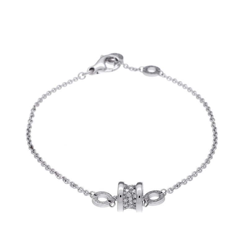 BVLGARI ブルガリ B-ZERO1 エレメント ダイヤ ユニセックス K18ホワイトゴールド WG ブレスレット Aランク 中古 銀蔵