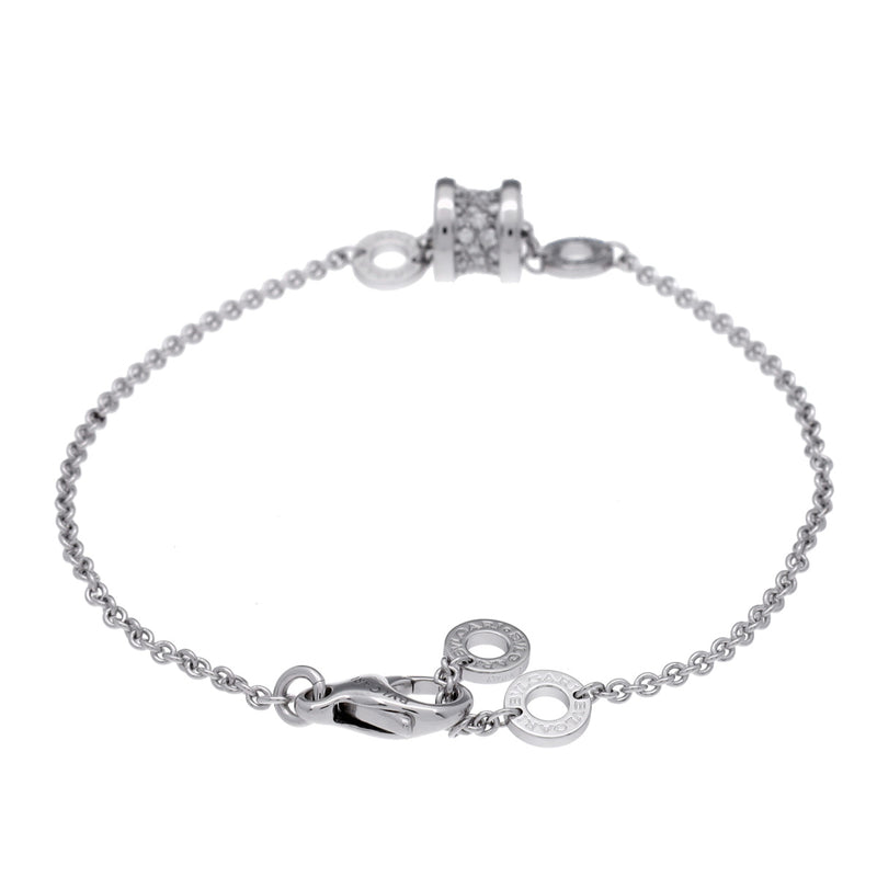 BVLGARI ブルガリ B-ZERO1 エレメント ダイヤ ユニセックス K18ホワイトゴールド WG ブレスレット Aランク 中古 銀蔵