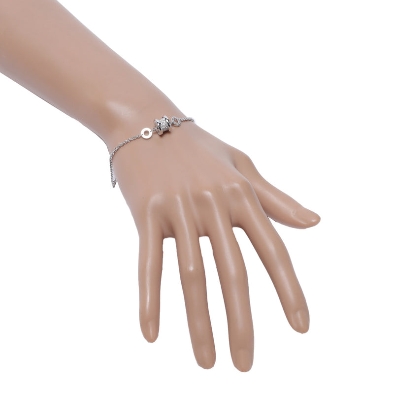 BVLGARI ブルガリ B-ZERO1 エレメント ダイヤ ユニセックス K18ホワイトゴールド WG ブレスレット Aランク 中古 銀蔵