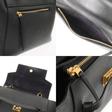 CELINE セリーヌ ベルトバッグ マイクロ ブラック レディース カーフ ハンドバッグ Bランク 中古 銀蔵