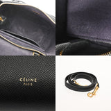 CELINE セリーヌ ベルトバッグ マイクロ ブラック レディース カーフ ハンドバッグ Bランク 中古 銀蔵