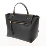 CELINE セリーヌ ベルトバッグ マイクロ ブラック レディース カーフ ハンドバッグ Bランク 中古 銀蔵