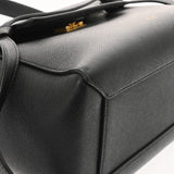 CELINE セリーヌ ベルトバッグ マイクロ ブラック レディース カーフ ハンドバッグ Bランク 中古 銀蔵