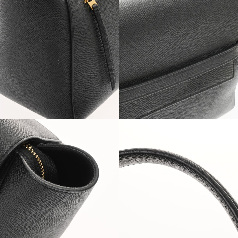 CELINE セリーヌ ベルトバッグ マイクロ ブラック レディース カーフ ハンドバッグ Bランク 中古 銀蔵