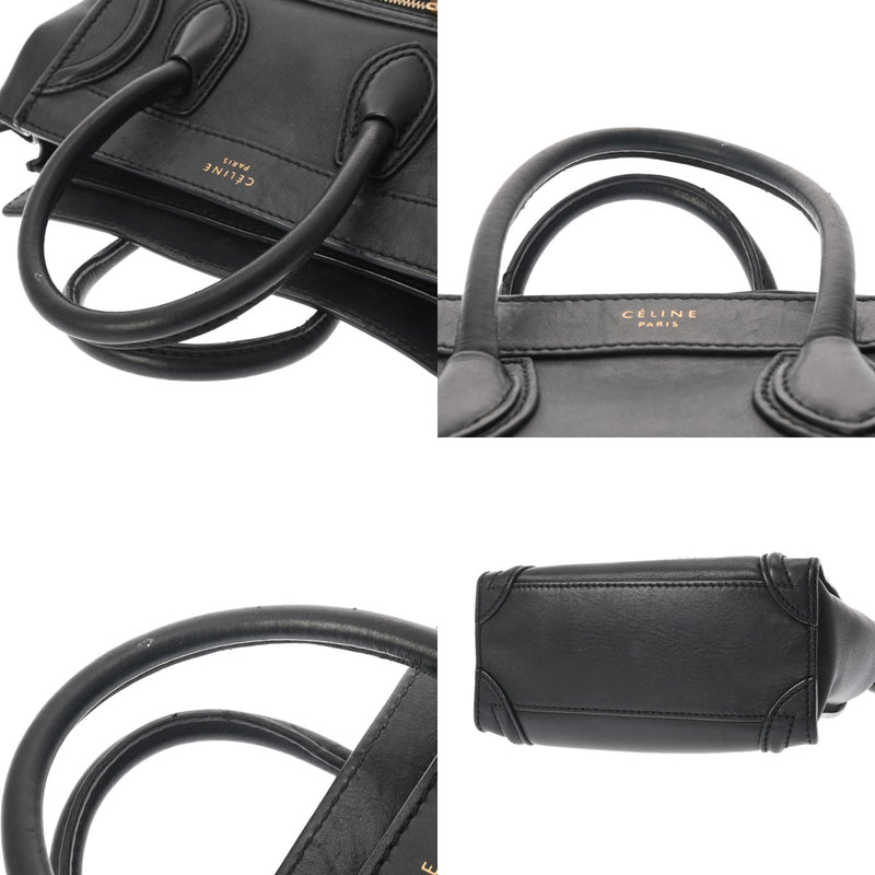 CELINE セリーヌ ラゲージ ナノ ブラック レディース カーフ ハンドバッグ Bランク 中古 銀蔵