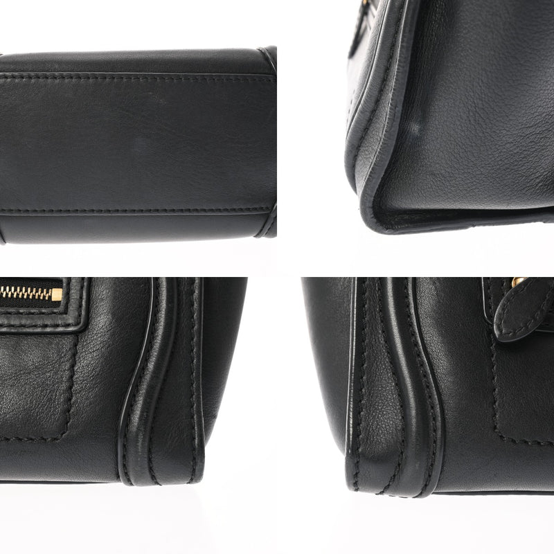 CELINE セリーヌ ラゲージ ナノ ブラック レディース カーフ ハンドバッグ Bランク 中古 銀蔵