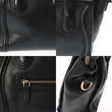 CELINE セリーヌ ラゲージ ナノ ブラック レディース カーフ ハンドバッグ Bランク 中古 銀蔵