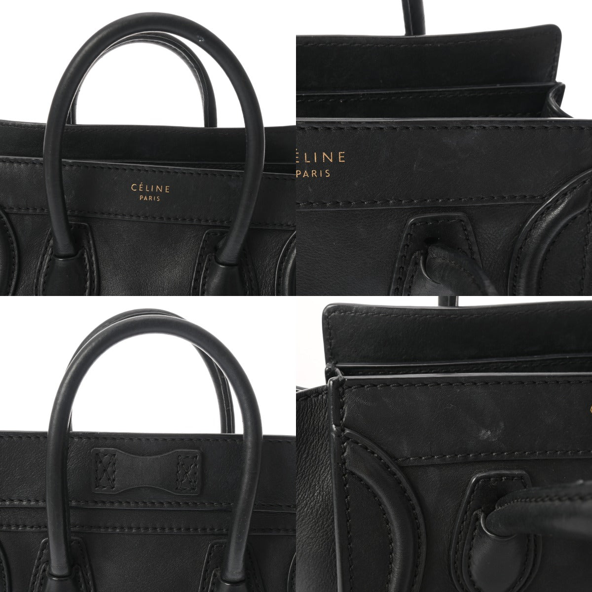 CELINE セリーヌ ラゲージ ナノ ブラック レディース カーフ