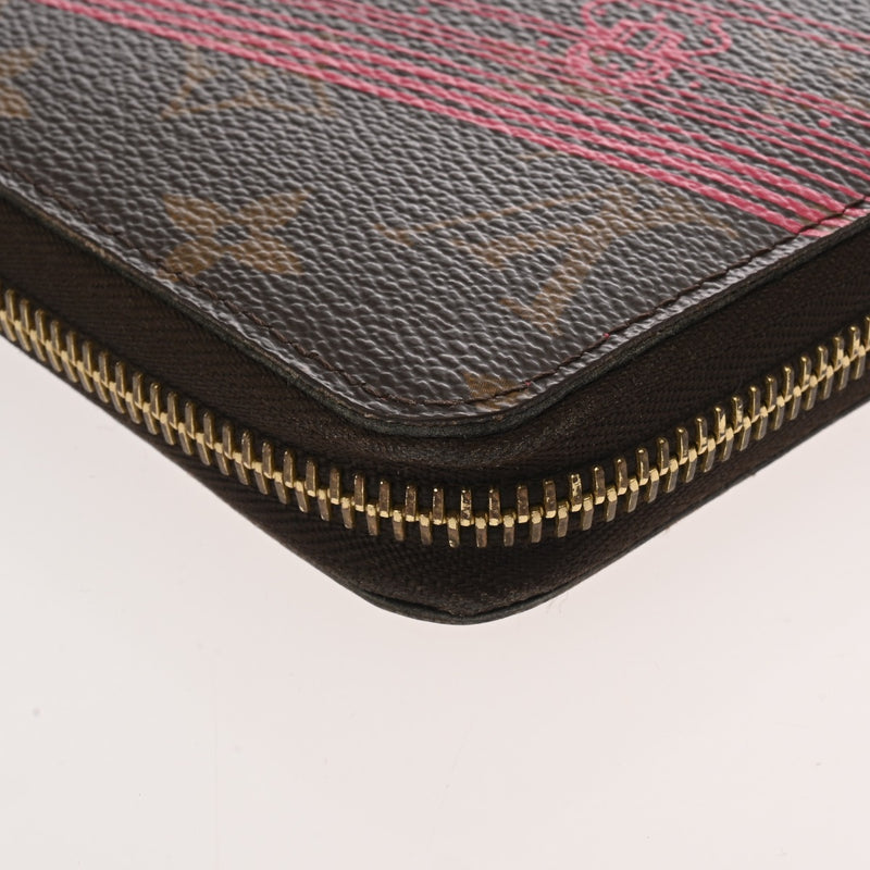 LOUIS VUITTON ルイヴィトン モノグラム ジッピーウォレット トランクプリント ブラウン M61855 レディース モノグラムキャンバス 長財布 Bランク 中古 銀蔵