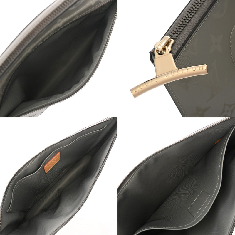 LOUIS VUITTON ルイヴィトン モノグラム チタニウム ポシェットコスモス グレー M63240 メンズ モノグラムチタニウムキャンバス クラッチバッグ Aランク 中古 銀蔵
