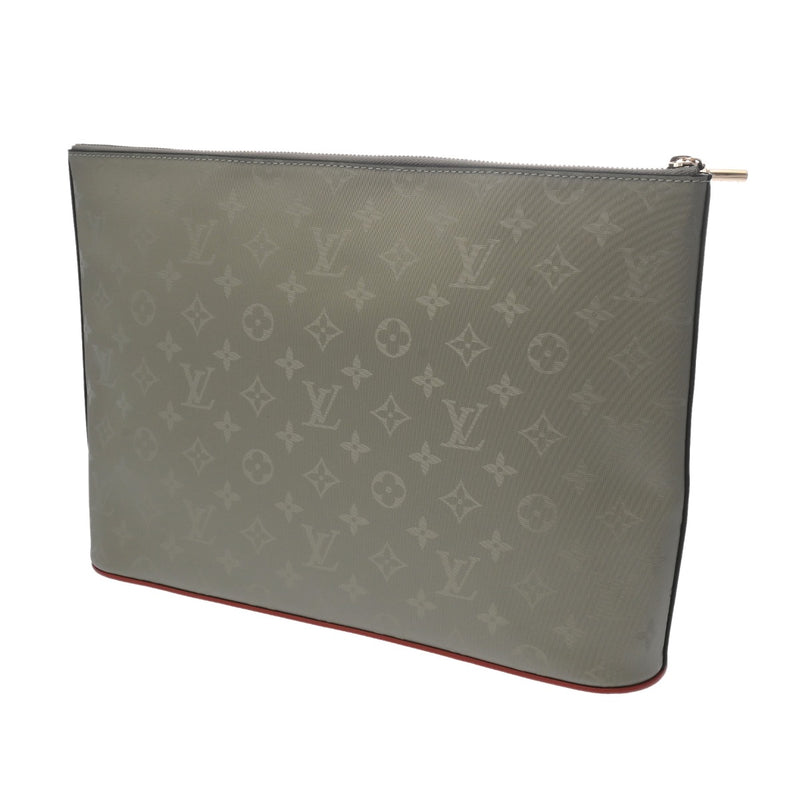 LOUIS VUITTON ルイヴィトン モノグラム チタニウム ポシェットコスモス グレー M63240 メンズ モノグラムチタニウムキャンバス クラッチバッグ Aランク 中古 銀蔵