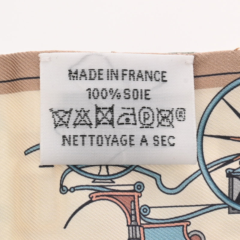 HERMES エルメス ツイリー LES Voitures Nouvelles ベール/グラシエ/ベージュ レディース シルク100％ スカーフ 未使用 銀蔵