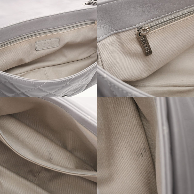 CHANEL シャネル マトラッセ バイカラーチェーンショルダー  グレー/ブラウン レディース ラムスキン ショルダーバッグ Bランク 中古 銀蔵