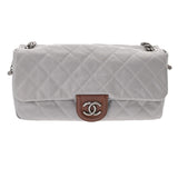 CHANEL シャネル マトラッセ バイカラーチェーンショルダー  グレー/ブラウン レディース ラムスキン ショルダーバッグ Bランク 中古 銀蔵
