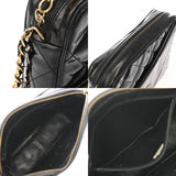 CHANEL シャネル マトラッセ チェーンショルダー フリンジ ブラック レディース エナメル ショルダーバッグ Bランク 中古 銀蔵