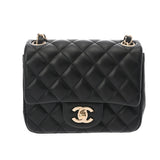 CHANEL シャネル マトラッセ ミニ チェーンショルダー  ブラック レディース ラムスキン ショルダーバッグ Aランク 中古 銀蔵