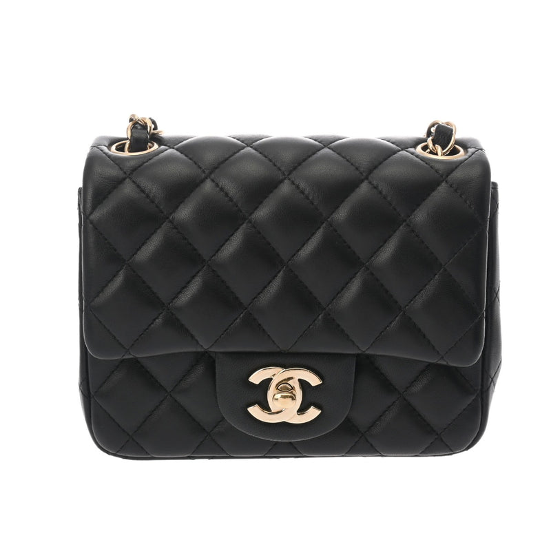 CHANEL シャネル マトラッセ ミニ チェーンショルダー  ブラック レディース ラムスキン ショルダーバッグ Aランク 中古 銀蔵