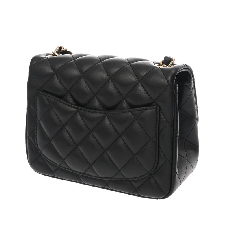CHANEL シャネル マトラッセ ミニ チェーンショルダー  ブラック レディース ラムスキン ショルダーバッグ Aランク 中古 銀蔵