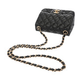 CHANEL シャネル マトラッセ ミニ チェーンショルダー  ブラック レディース ラムスキン ショルダーバッグ Aランク 中古 銀蔵