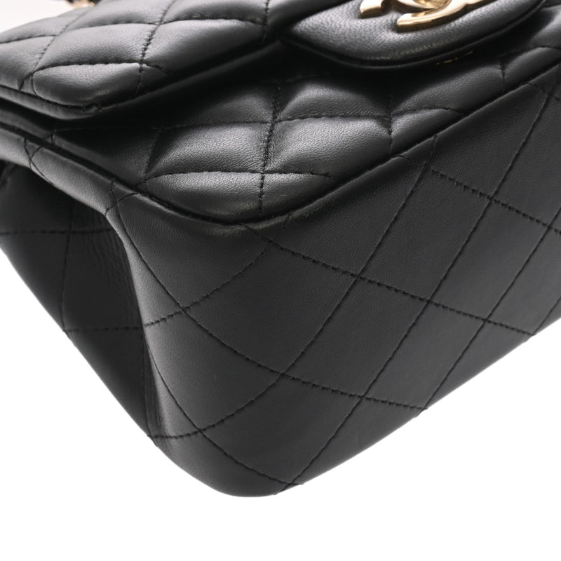 CHANEL シャネル マトラッセ ミニ チェーンショルダー  ブラック レディース ラムスキン ショルダーバッグ Aランク 中古 銀蔵