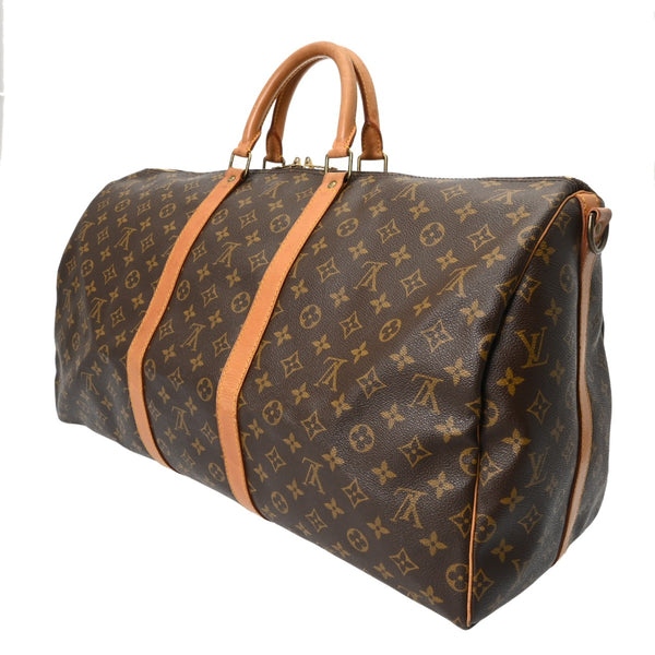 LOUIS VUITTON ルイヴィトン モノグラム キーポル バンドリエール 55 ブラウン M41414 ユニセックス モノグラムキャンバス ボストンバッグ Bランク 中古 銀蔵