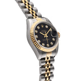 ロレックス デイトジャスト 10Pダイヤ 79173G P番(2000年頃製造) ブラック/ダイヤモンド レディース 腕時計 自動巻き 中古 銀蔵