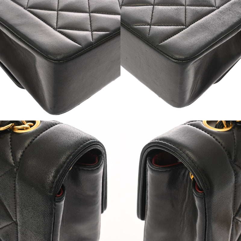 CHANEL シャネル マトラッセ ダイアナ チェーンショルダー 22cm ブラック A01164 レディース ラムスキン ショルダーバッグ Bランク 中古 銀蔵