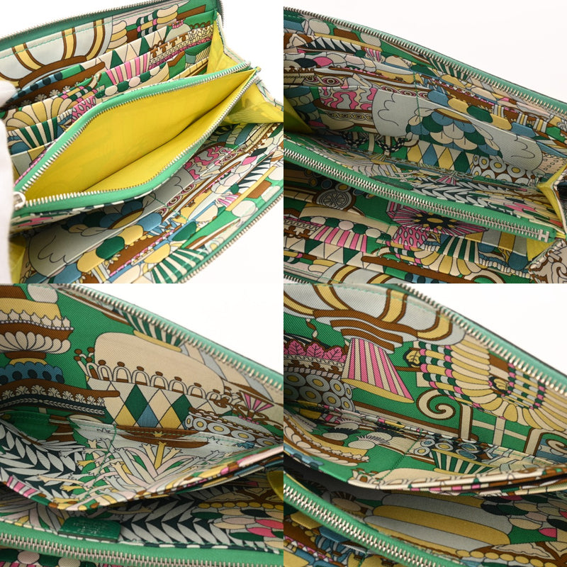 HERMES エルメス アザップロング シルクイン ヴェールジェイド シルバー金具 Z刻印(2021年頃) レディース エプソン 長財布 Bランク 中古 銀蔵