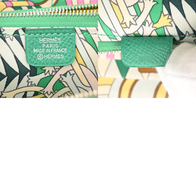 HERMES エルメス アザップロング シルクイン ヴェールジェイド シルバー金具 Z刻印(2021年頃) レディース エプソン 長財布 Bランク 中古 銀蔵