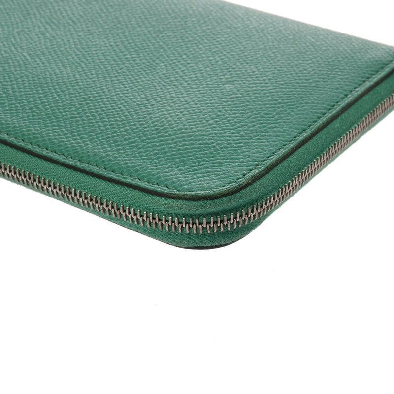 HERMES エルメス アザップロング シルクイン ヴェールジェイド シルバー金具 Z刻印(2021年頃) レディース エプソン 長財布 Bランク 中古 銀蔵