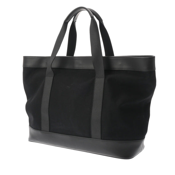 BALENCIAGA バレンシアガ 無地 ブラック ユニセックス キャンバス レザー トートバッグ ABランク 中古 銀蔵