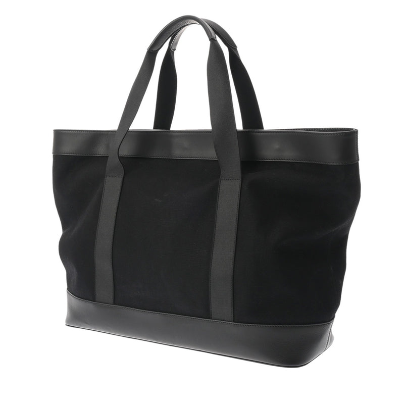 BALENCIAGA バレンシアガ 無地 ブラック ユニセックス キャンバス レザー トートバッグ ABランク 中古 銀蔵