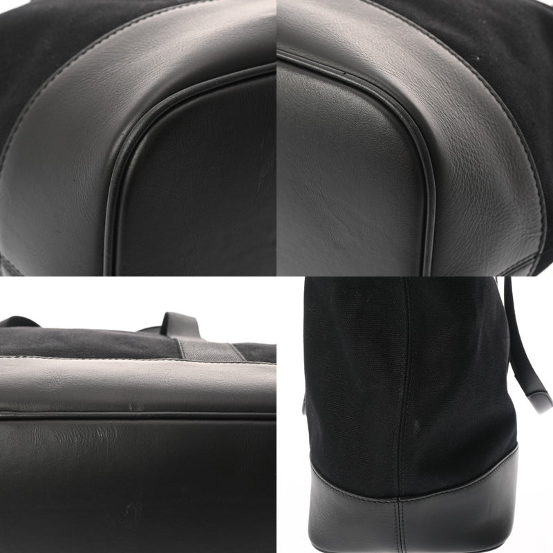 BALENCIAGA バレンシアガ 無地 ブラック ユニセックス キャンバス レザー トートバッグ ABランク 中古 銀蔵