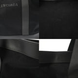 BALENCIAGA バレンシアガ 無地 ブラック ユニセックス キャンバス レザー トートバッグ ABランク 中古 銀蔵