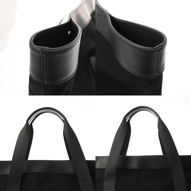 BALENCIAGA バレンシアガ 無地 ブラック ユニセックス キャンバス レザー トートバッグ ABランク 中古 銀蔵