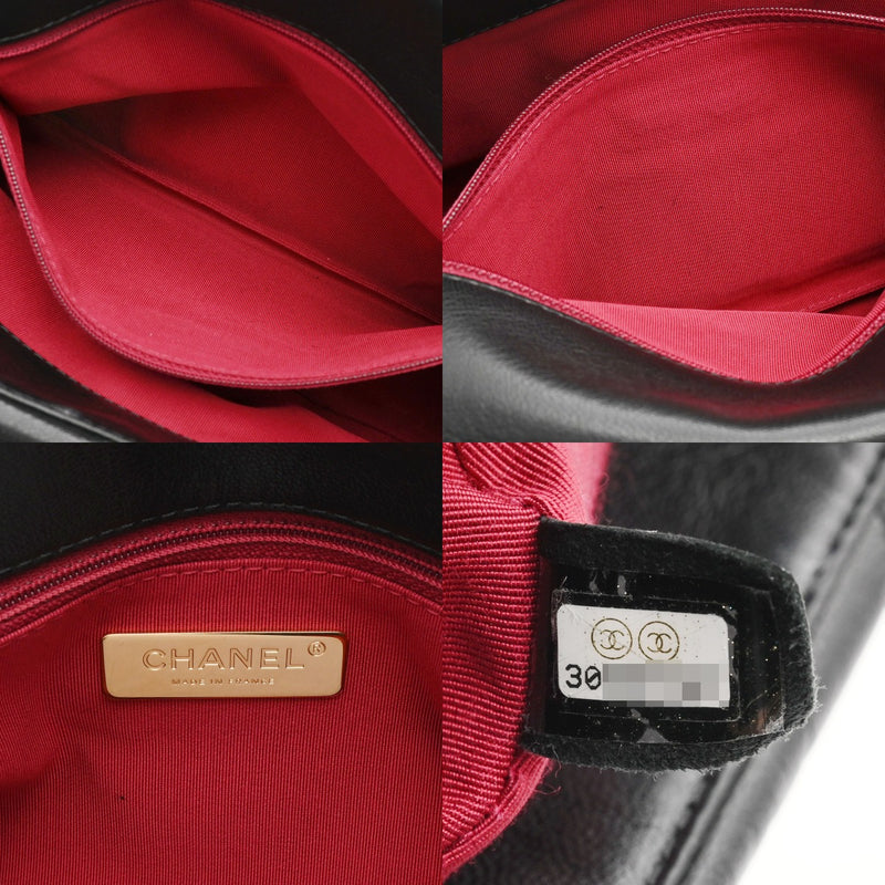 CHANEL シャネル シャネル19 チェーンショルダー ラージ ブラック レディース カーフ ショルダーバッグ Aランク 中古 銀蔵