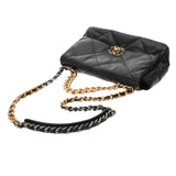 CHANEL シャネル シャネル19 チェーンショルダー ラージ ブラック レディース カーフ ショルダーバッグ Aランク 中古 銀蔵