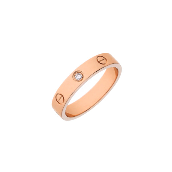 CARTIER カルティエ ミニラブリング 1Pダイヤ #53 12.5号 レディース K18ピンクゴールド PG リング・指輪 Aランク 中古 銀蔵