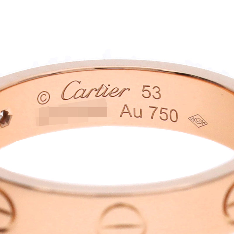 CARTIER カルティエ ミニラブリング 1Pダイヤ #53 12.5号 レディース K18ピンクゴールド PG リング・指輪 Aランク 中古 銀蔵