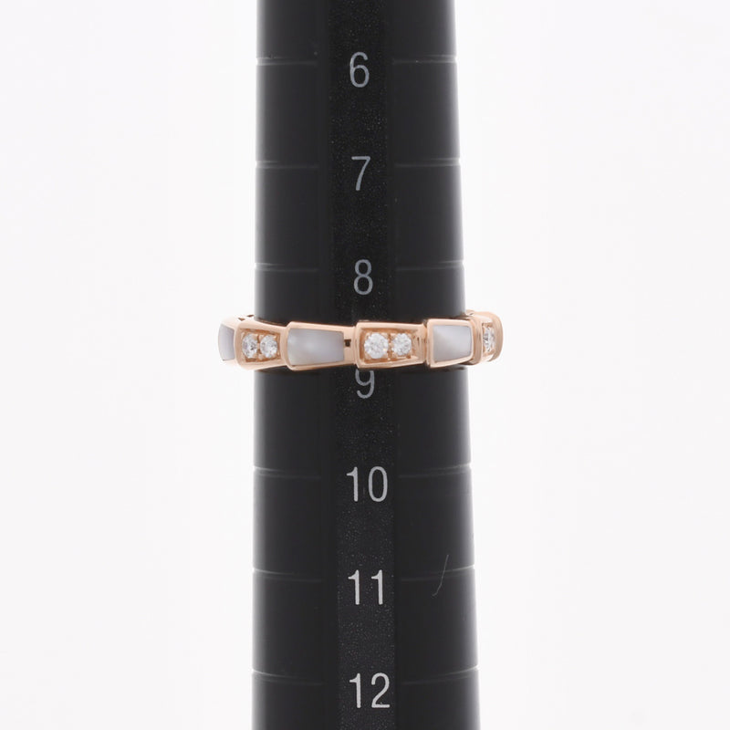 BVLGARI ブルガリ セルペンティ ヴァイパー ダイヤ シェル #49 9号 レディース K18ピンクゴールド PG リング・指輪 Aランク 中古 銀蔵