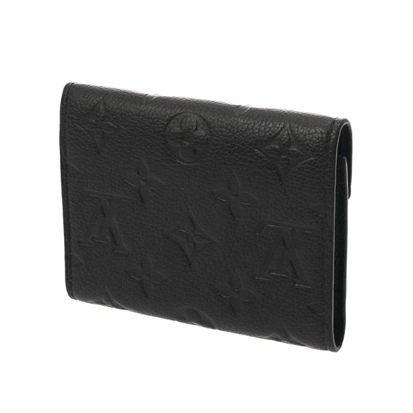 LOUIS VUITTON ルイヴィトン モノグラムアンプラント ポルトフォイユ ヴィクトリーヌ ノワール M64060 レディース レザー 三つ折り財布 ABランク 中古 銀蔵