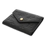 LOUIS VUITTON ルイヴィトン モノグラムアンプラント ポルトフォイユ ヴィクトリーヌ ノワール M64060 レディース レザー 三つ折り財布 ABランク 中古 銀蔵