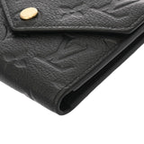 LOUIS VUITTON ルイヴィトン モノグラムアンプラント ポルトフォイユ ヴィクトリーヌ ノワール M64060 レディース レザー 三つ折り財布 ABランク 中古 銀蔵