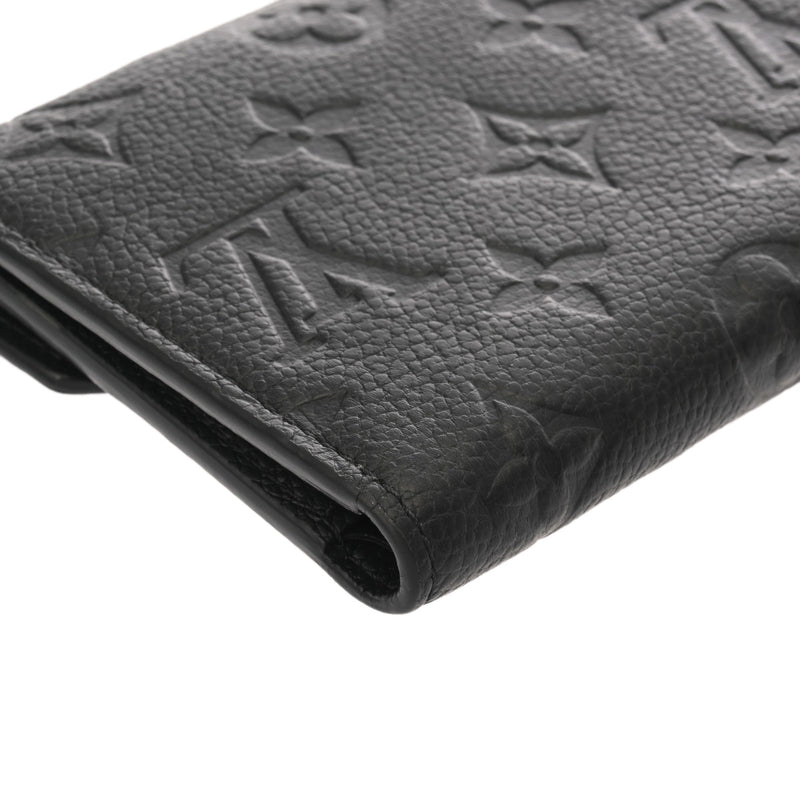 LOUIS VUITTON ルイヴィトン モノグラムアンプラント ポルトフォイユ ヴィクトリーヌ ノワール M64060 レディース レザー 三つ折り財布 ABランク 中古 銀蔵