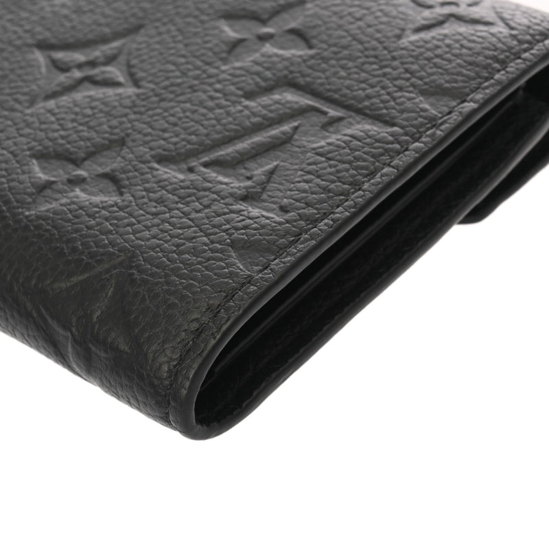 LOUIS VUITTON ルイヴィトン モノグラムアンプラント ポルトフォイユ ヴィクトリーヌ ノワール M64060 レディース レザー 三つ折り財布 ABランク 中古 銀蔵