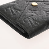 LOUIS VUITTON ルイヴィトン モノグラムアンプラント ポルトフォイユ ヴィクトリーヌ ノワール M64060 レディース レザー 三つ折り財布 ABランク 中古 銀蔵
