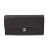 CHANEL シャネル マトラッセ クラシックフラップ ウォレット パープル系 AP0241 レディース キャビアスキン 長財布 Aランク 中古 銀蔵