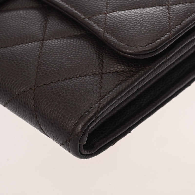 CHANEL シャネル マトラッセ クラシックフラップ ウォレット パープル系 AP0241 レディース キャビアスキン 長財布 Aランク 中古 銀蔵